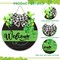 St Patrick Day Door Decor St Patrick Day Welcome Sign Shamrock Decoration Wreath with Buffalo Plaid Bow for St Patrick Day Door Decorations